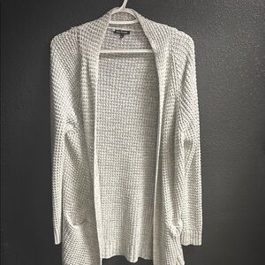 Women's Gray Open-Front Sweater